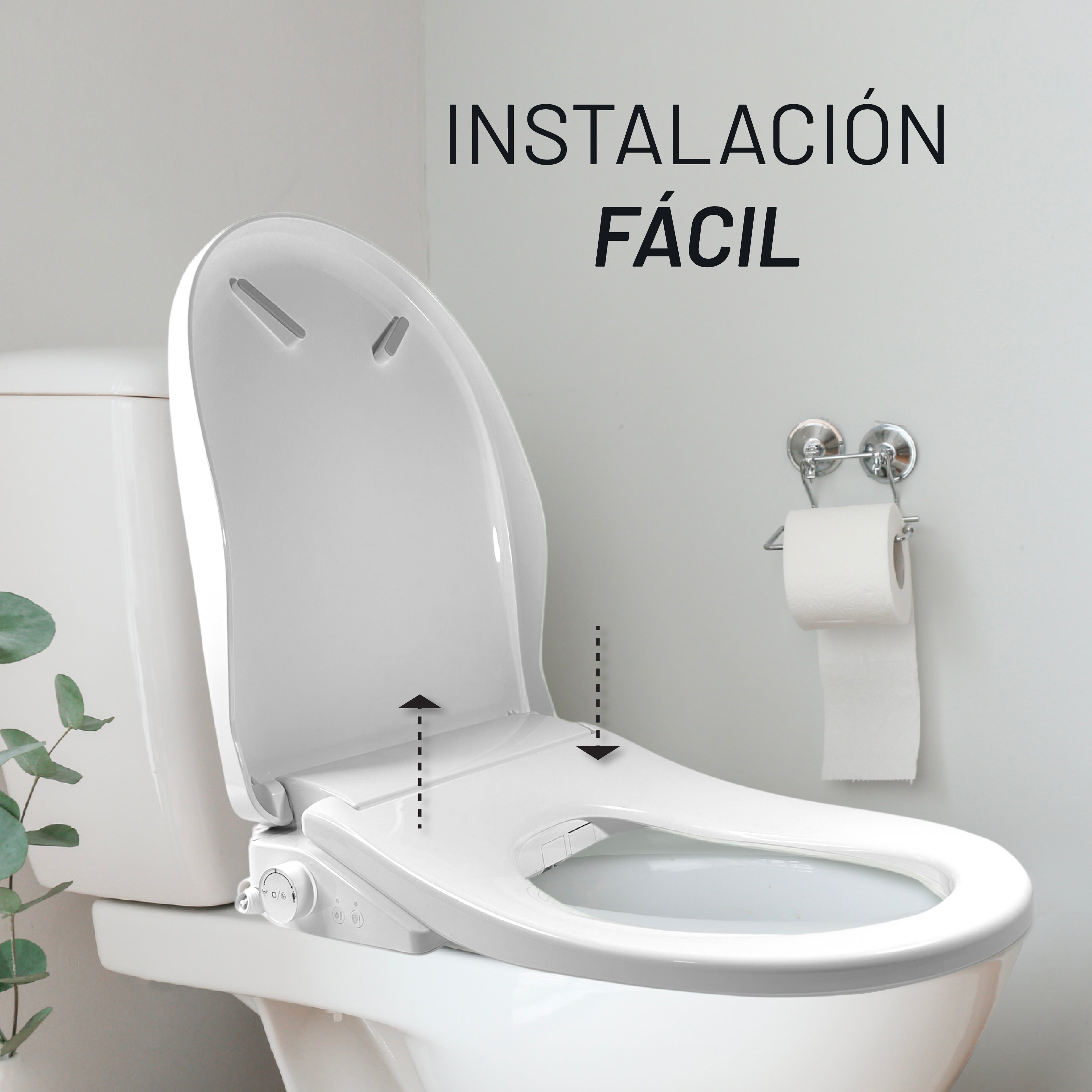 Bidet Automático para WC, Asiento Calefactable, Lavado a Presión, Secado con Aire y Control Remoto