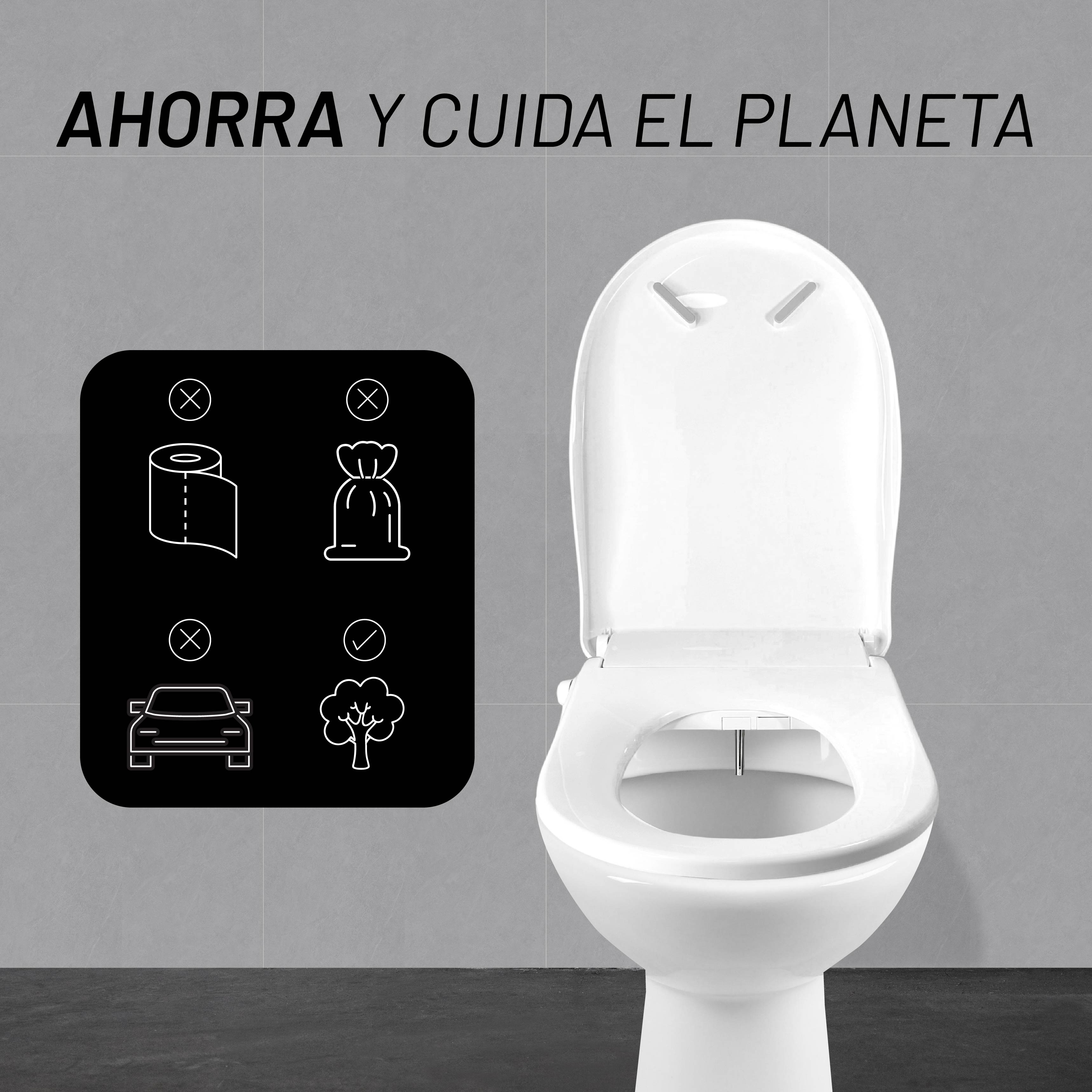 Bidet Automático para WC, Asiento Calefactable, Lavado a Presión, Secado con Aire y Control Remoto