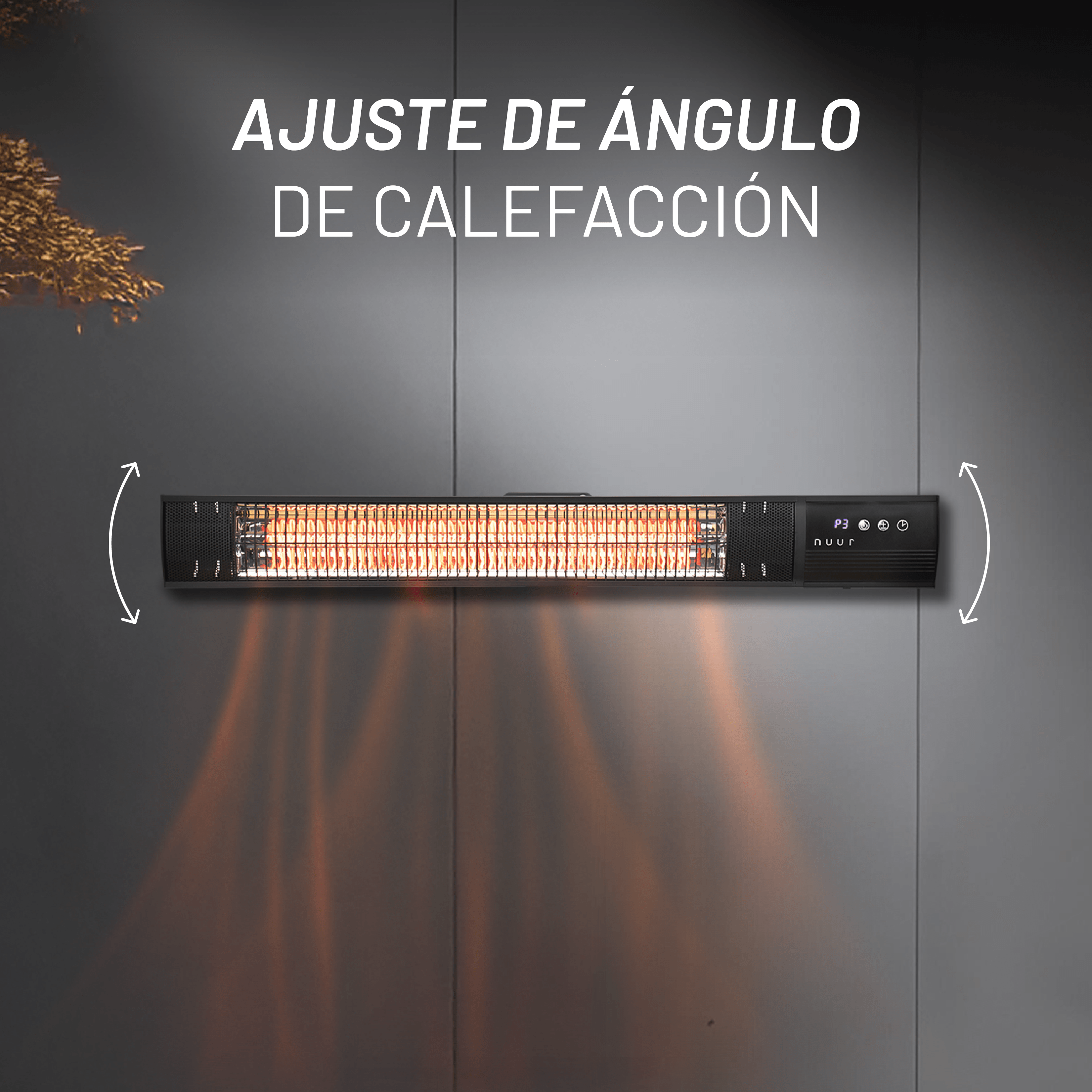 Calentador de Halógeno Eléctrico 1500W, Patio, Control Remoto